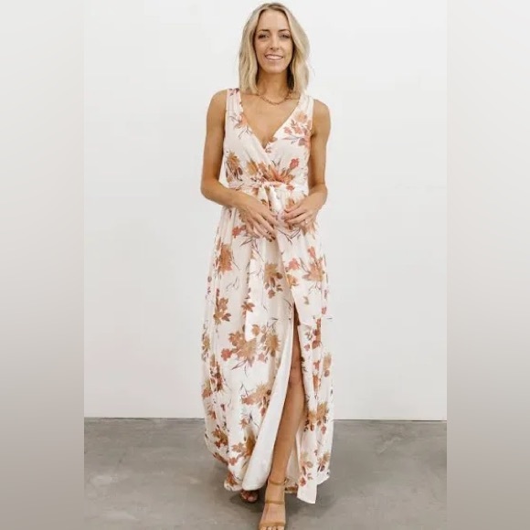 NWT Baltic Born Lennon Velvet Cream/Pink Floral Sleeveless Maxi XS - Picture 2 of 13